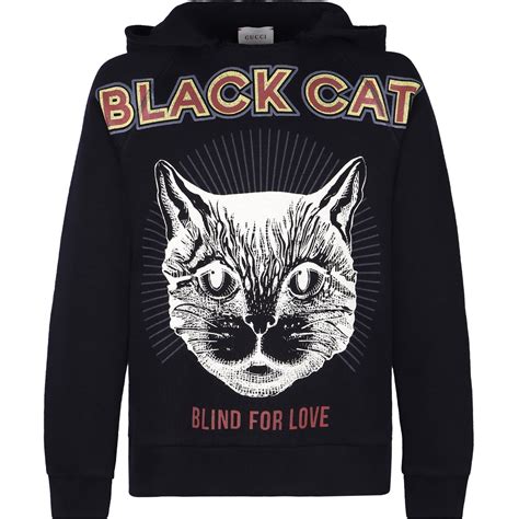 gucci hoodie black cat|authentic gucci hoodie black medium.